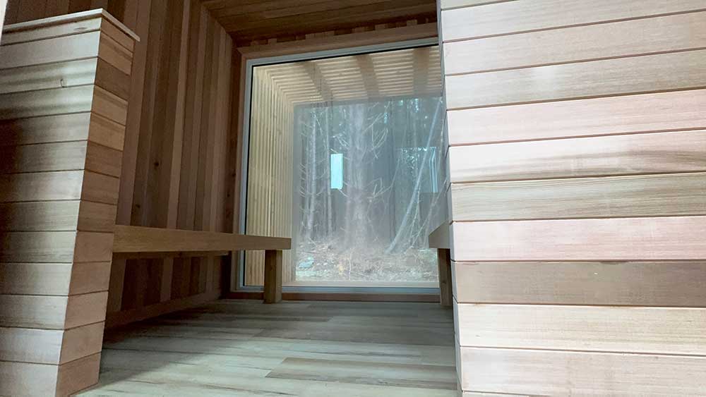 sauna pod inside view