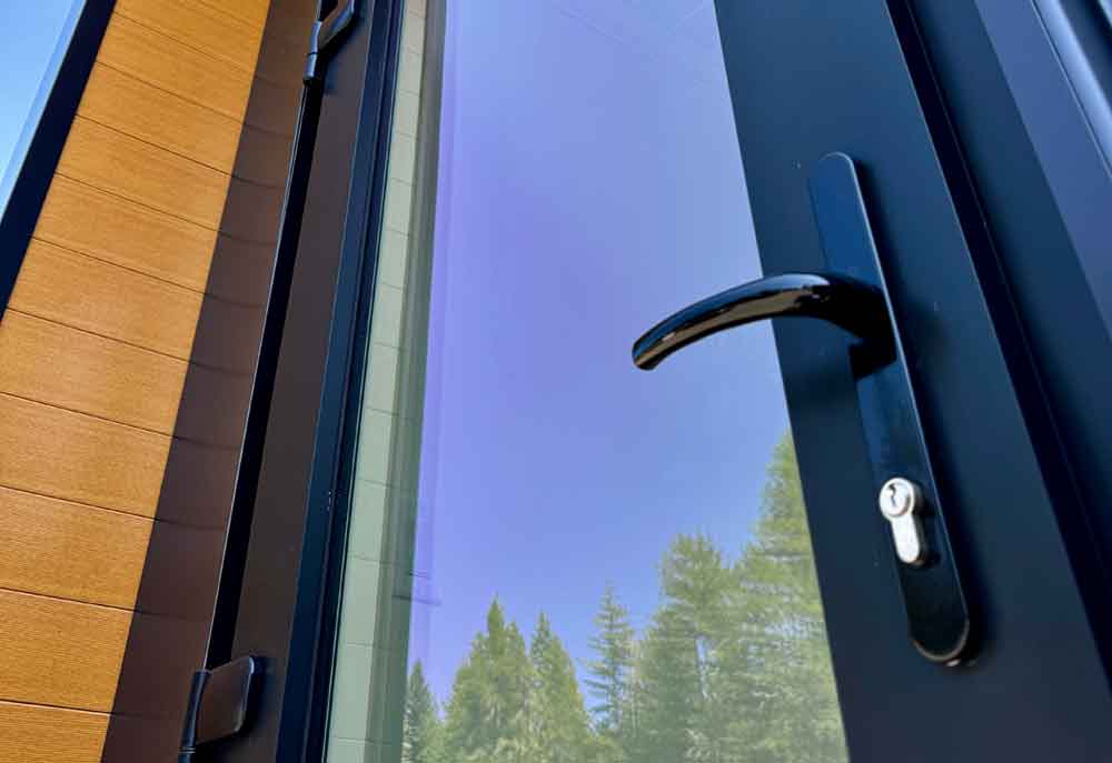 beautiful door handle of modular pod